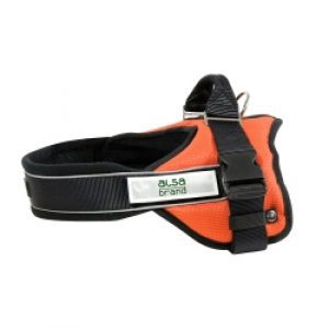 alsa-brand Nylon-Geschirr Ultimate Professional schwarz-orange, Breite: ca. 25 mm, Bauchumfang: ca. 35 – 45 cm