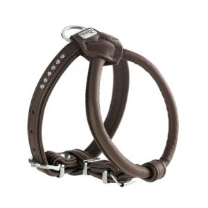 Hunter Hundegeschirr Elchleder Round & Soft Petit Luxus, 50: Hals 33 cm, Brust 42 – 48 cm, Breite 6/14 mm mokka