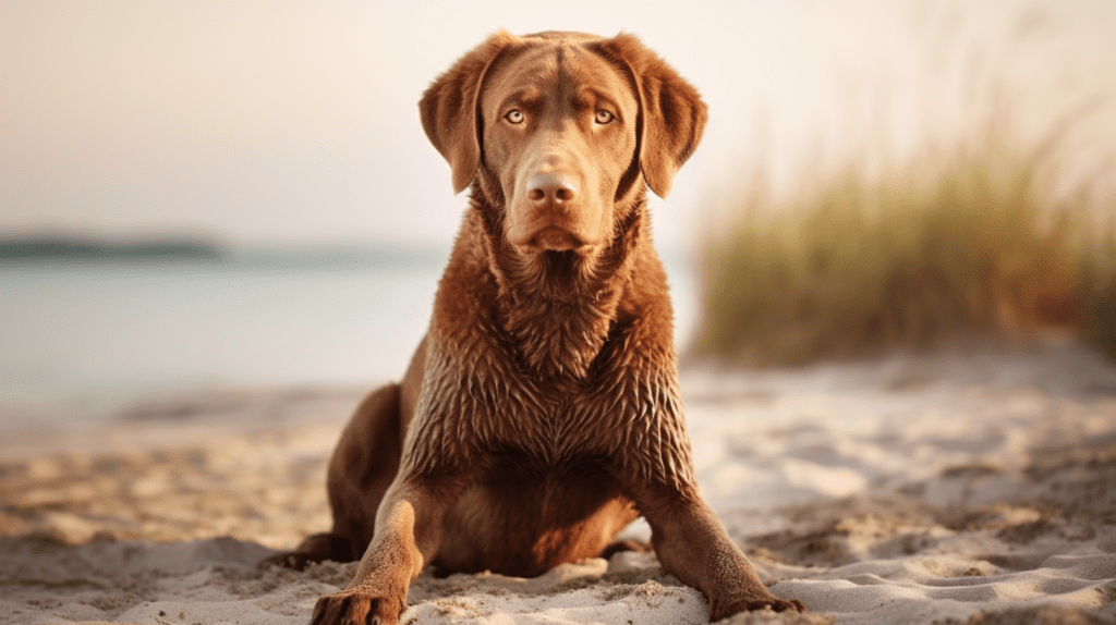 Chesapeake Bay Retriever am Wasser