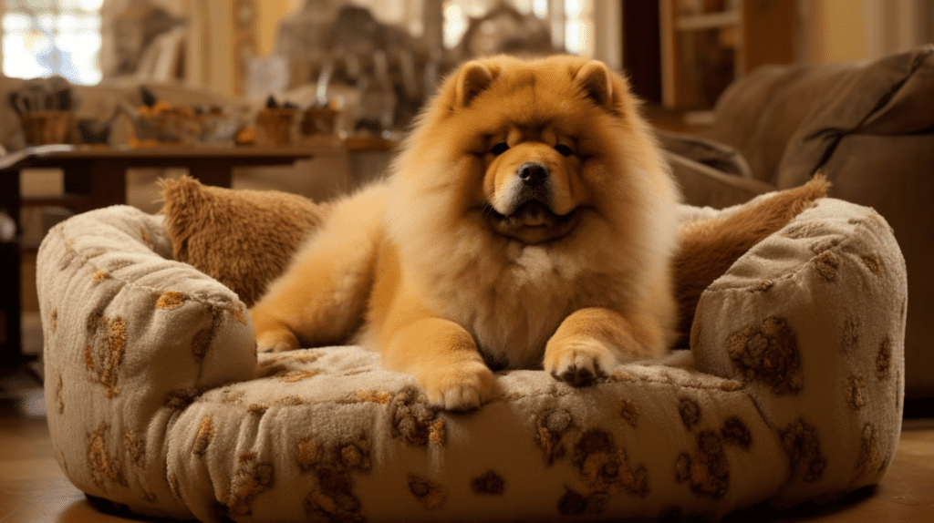 Chow Chow im Hundebett