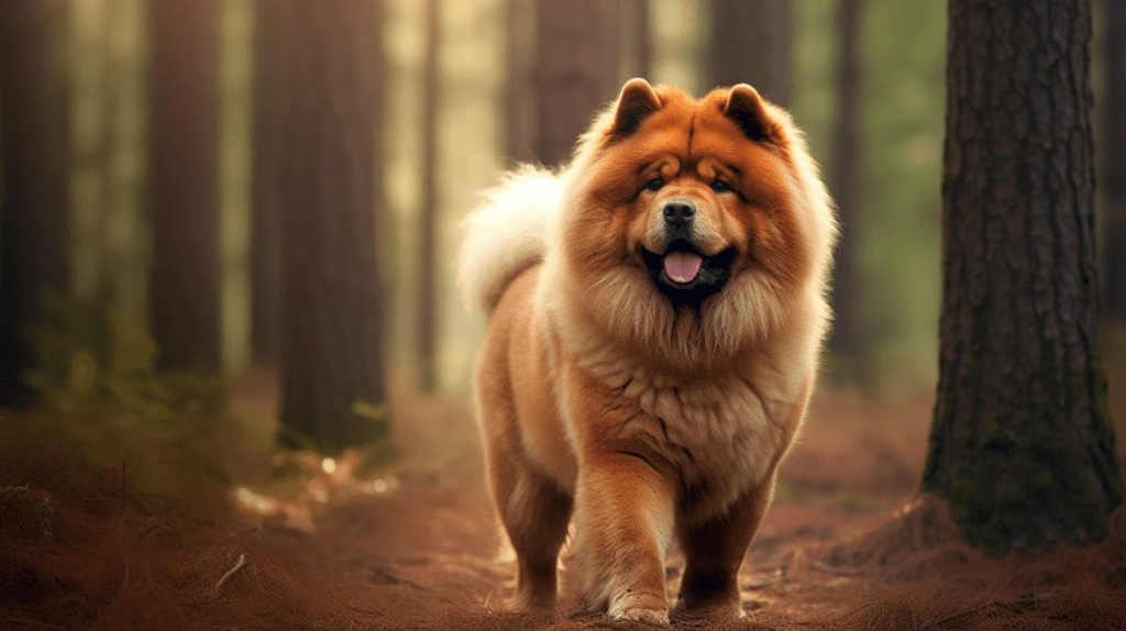 Chow Chow im Wald in der Natur