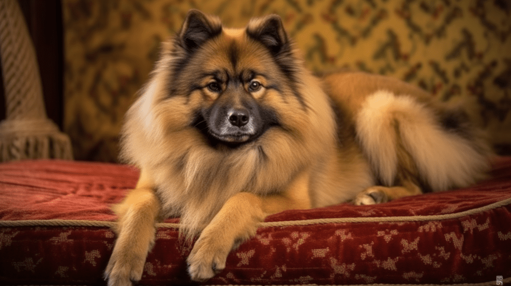 Eurasier auf dem Sofa