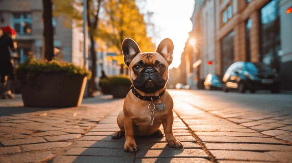 French Bulldog liegt stadt