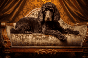 Irish Water Spaniel im hundebett