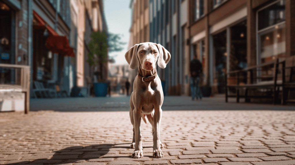 Weimaraner Stadthaltung Auslauf