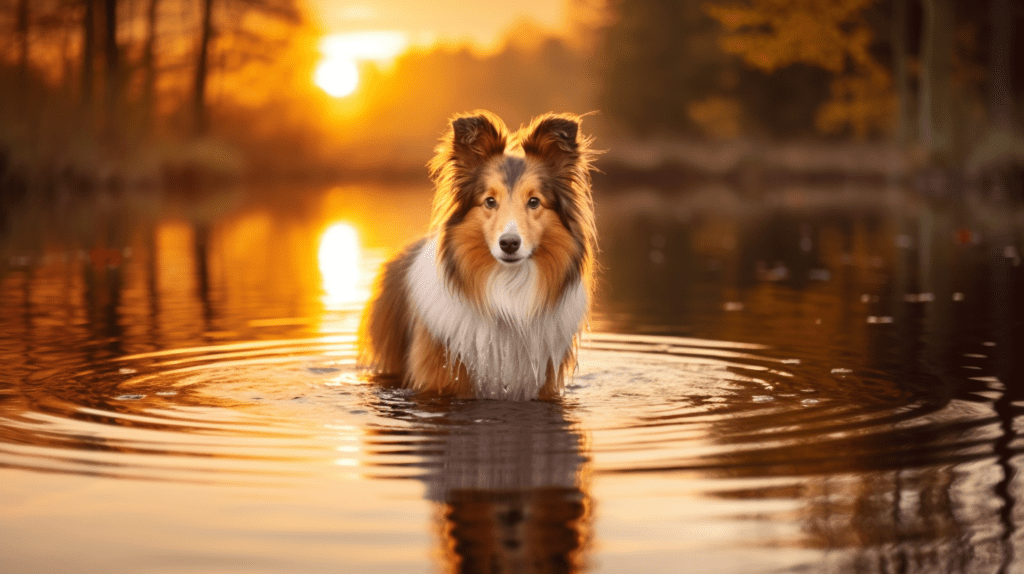 sheltie im wasser - Erziehung