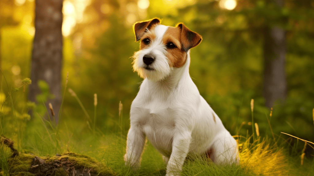 Parson Russell Terrier im garten