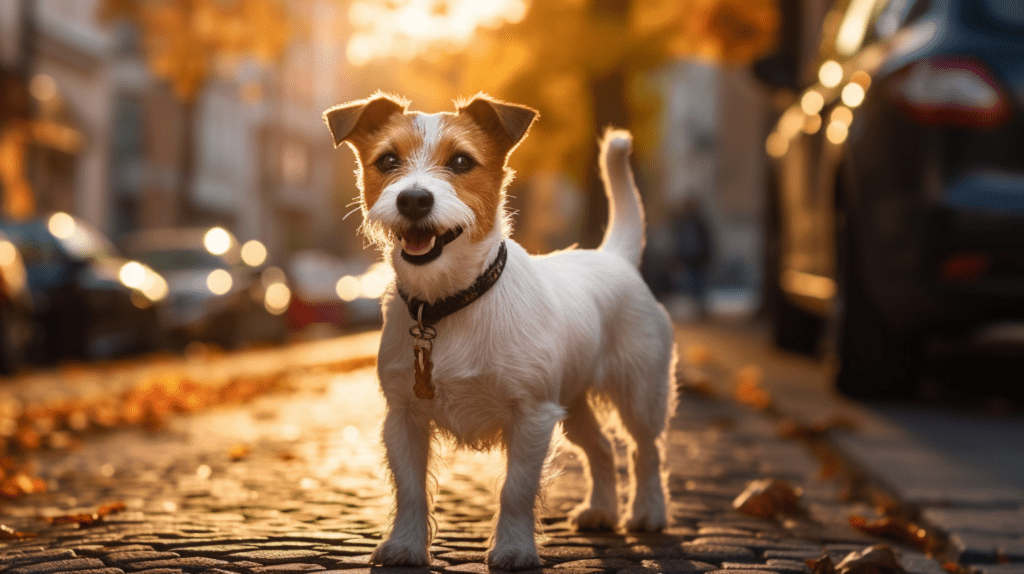 Parson Russell Terrier in der stadt