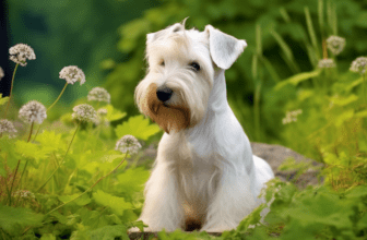 Sealyham Terrier im garten