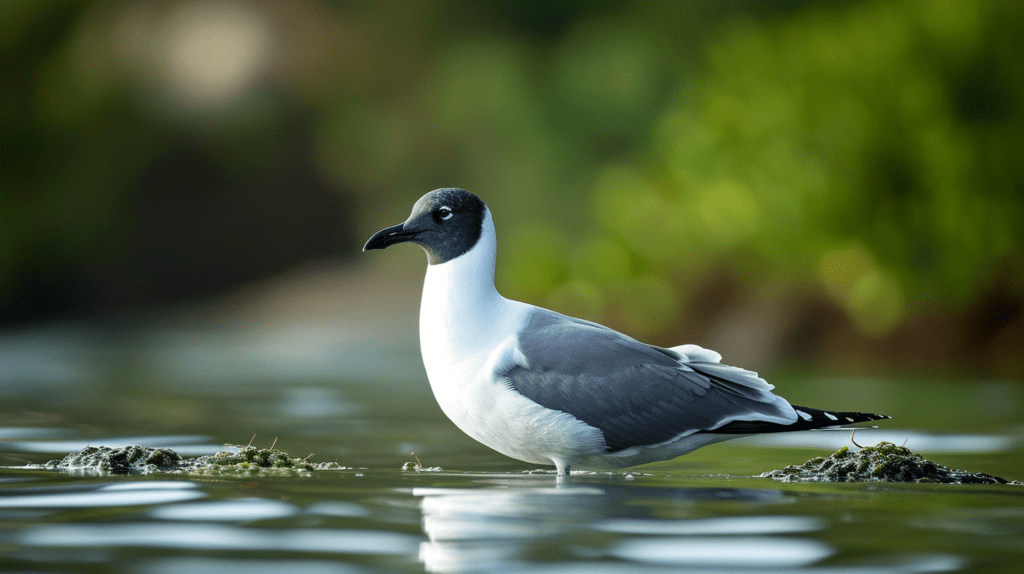 Lachmöve am Fluss