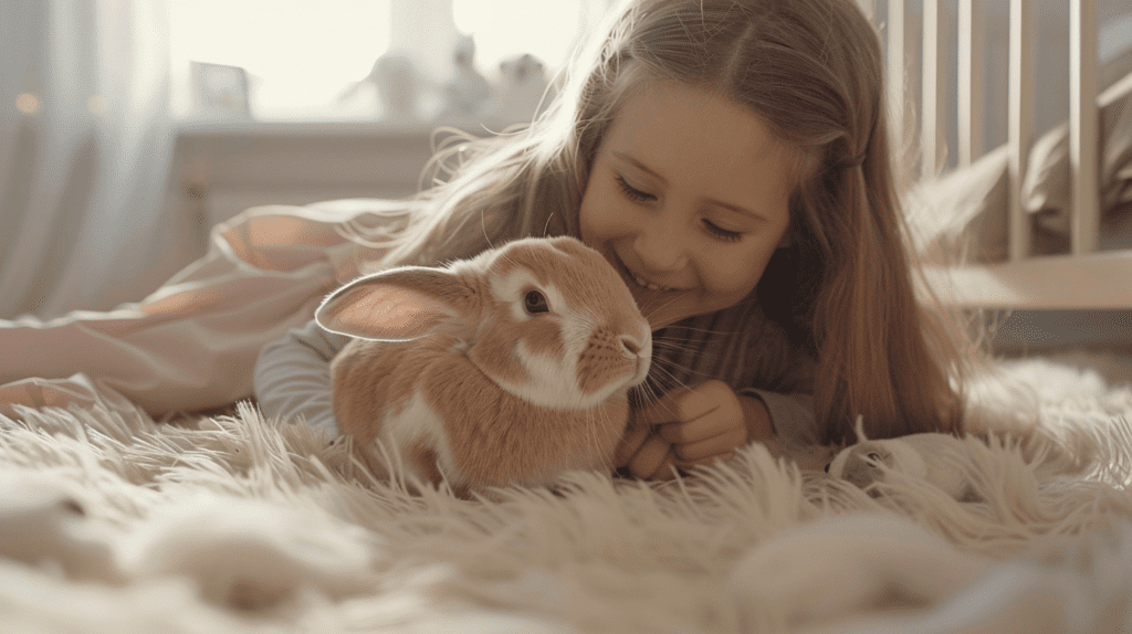 Mädchen mit Kaninchen