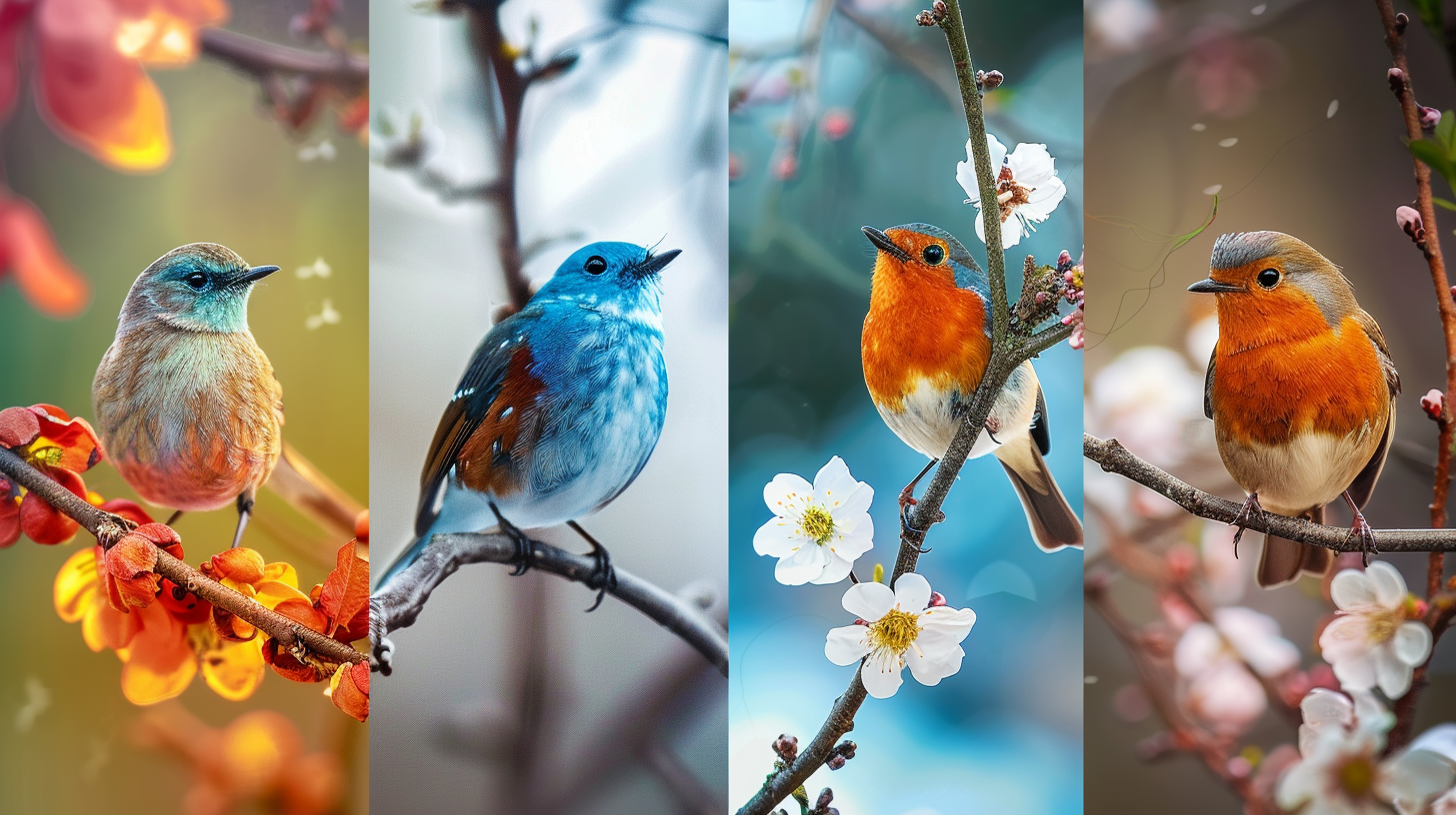 Vier Jahreszeiten für Vögel