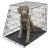 Gitter Transportbox für Hunde abgeschrägt, klappbar, schwarz, 107x74x85cm, 2 Türen