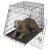 Gitter Transportbox für Hunde abgeschrägt, klappbar, schwarz, 92x63x74cm, 2 Türen